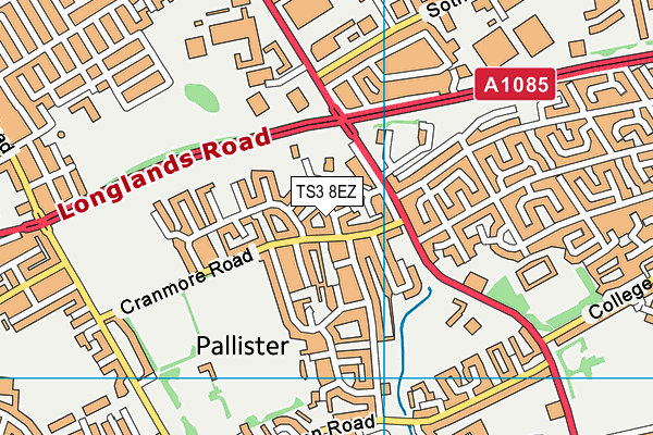 TS3 8EZ map - OS VectorMap District (Ordnance Survey)