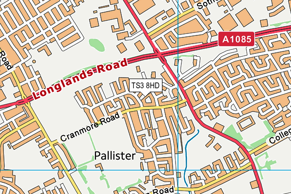 TS3 8HD map - OS VectorMap District (Ordnance Survey)