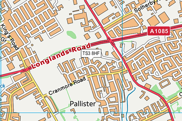 TS3 8HF map - OS VectorMap District (Ordnance Survey)