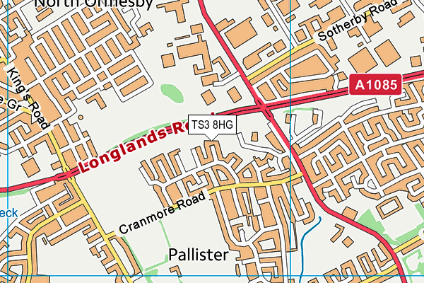 TS3 8HG map - OS VectorMap District (Ordnance Survey)