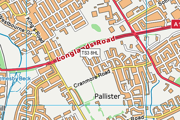 TS3 8HL map - OS VectorMap District (Ordnance Survey)