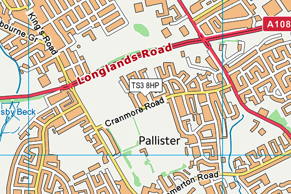 TS3 8HP map - OS VectorMap District (Ordnance Survey)