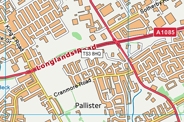 TS3 8HQ map - OS VectorMap District (Ordnance Survey)