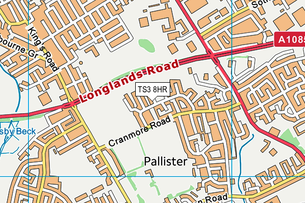 TS3 8HR map - OS VectorMap District (Ordnance Survey)