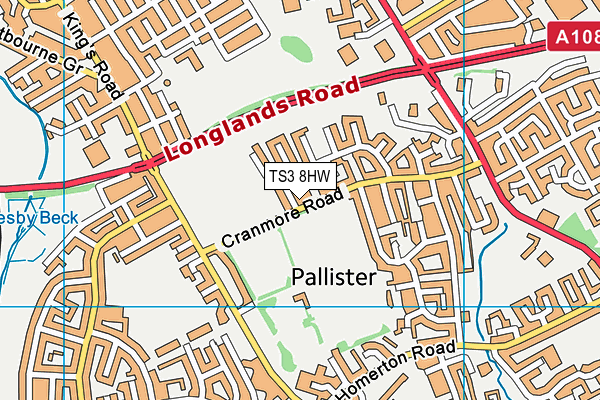 TS3 8HW map - OS VectorMap District (Ordnance Survey)