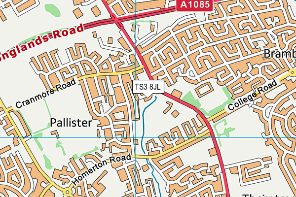 TS3 8JL map - OS VectorMap District (Ordnance Survey)