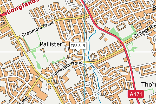 TS3 8JR map - OS VectorMap District (Ordnance Survey)