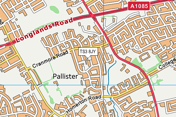 TS3 8JY map - OS VectorMap District (Ordnance Survey)