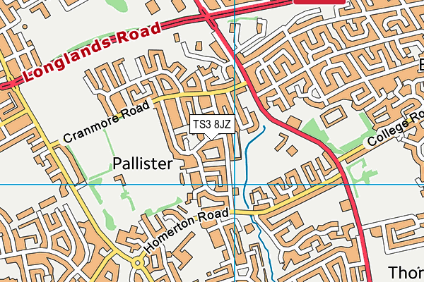 TS3 8JZ map - OS VectorMap District (Ordnance Survey)