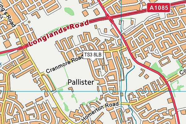 TS3 8LB map - OS VectorMap District (Ordnance Survey)