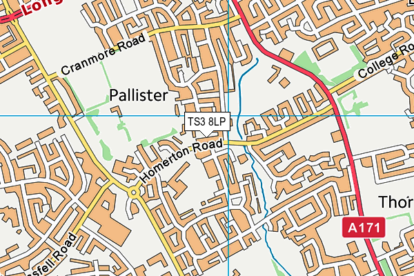 TS3 8LP map - OS VectorMap District (Ordnance Survey)