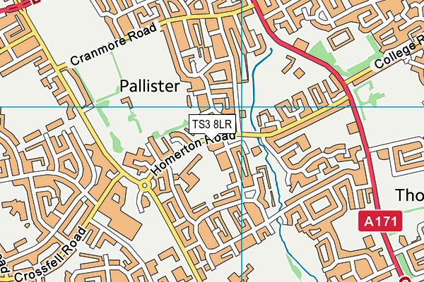 TS3 8LR map - OS VectorMap District (Ordnance Survey)