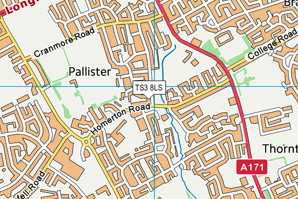 TS3 8LS map - OS VectorMap District (Ordnance Survey)