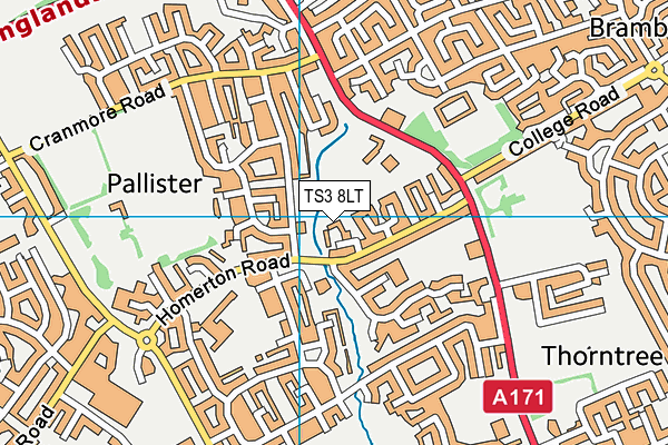 TS3 8LT map - OS VectorMap District (Ordnance Survey)