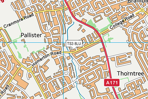 TS3 8LU map - OS VectorMap District (Ordnance Survey)