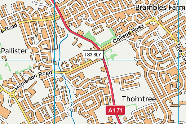 TS3 8LY map - OS VectorMap District (Ordnance Survey)