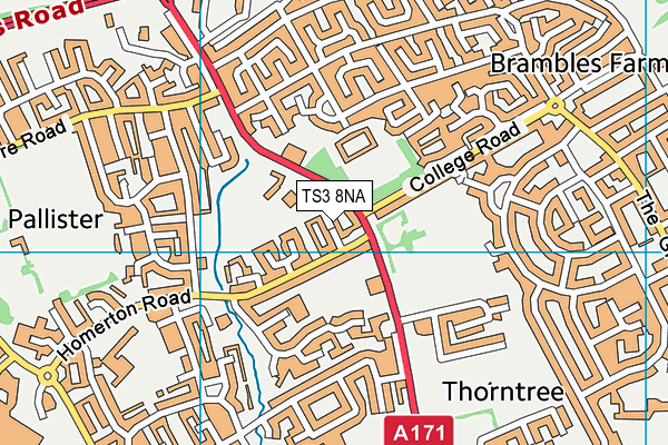 TS3 8NA map - OS VectorMap District (Ordnance Survey)