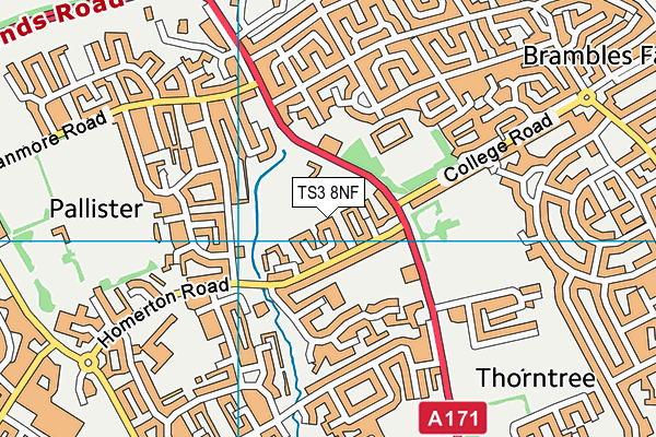 TS3 8NF map - OS VectorMap District (Ordnance Survey)