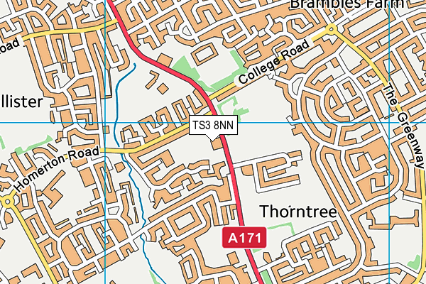 TS3 8NN map - OS VectorMap District (Ordnance Survey)