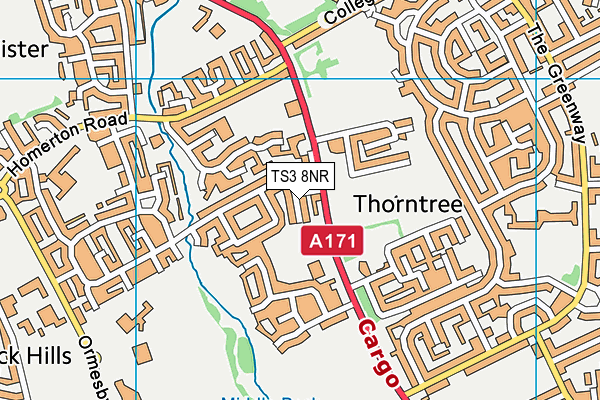 TS3 8NR map - OS VectorMap District (Ordnance Survey)