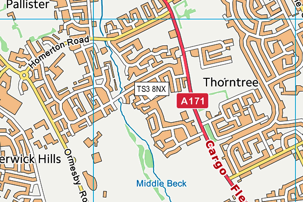 TS3 8NX map - OS VectorMap District (Ordnance Survey)