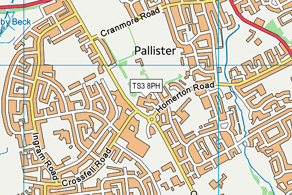 TS3 8PH map - OS VectorMap District (Ordnance Survey)