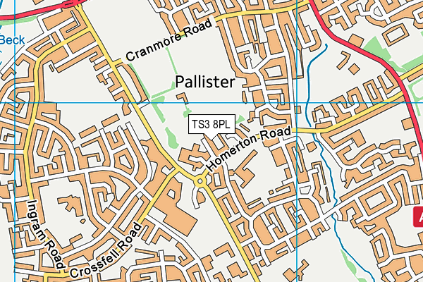 TS3 8PL map - OS VectorMap District (Ordnance Survey)