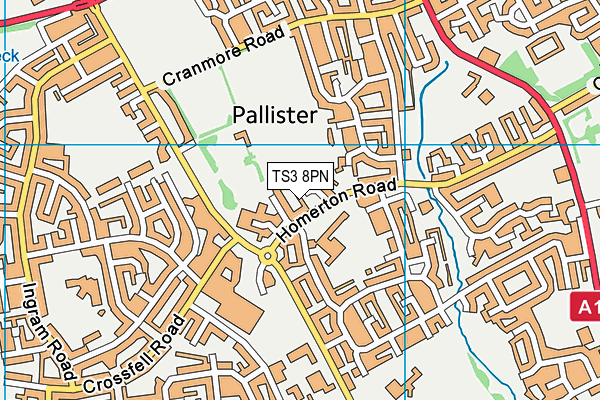 TS3 8PN map - OS VectorMap District (Ordnance Survey)