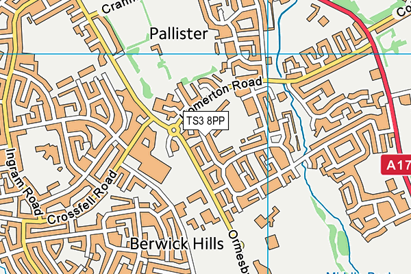 TS3 8PP map - OS VectorMap District (Ordnance Survey)