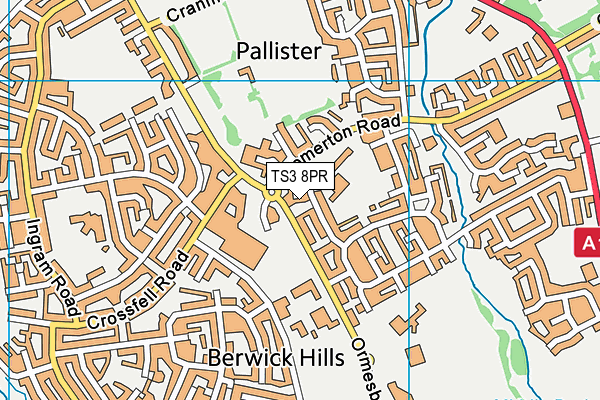 TS3 8PR map - OS VectorMap District (Ordnance Survey)