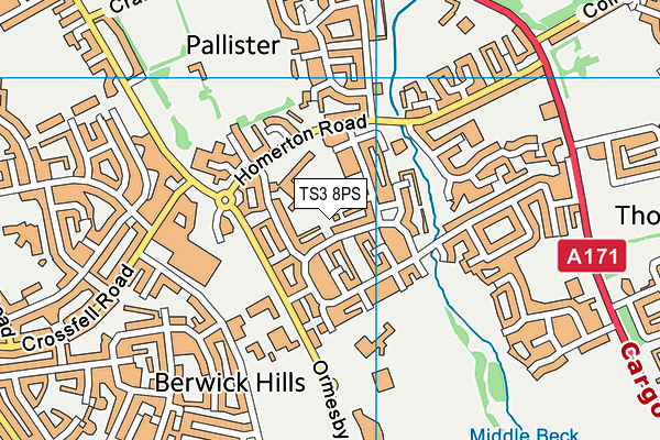 TS3 8PS map - OS VectorMap District (Ordnance Survey)