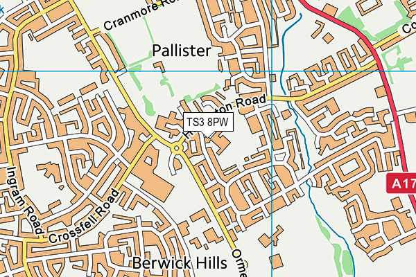 Pallister Park Primary School map (TS3 8PW) - OS VectorMap District (Ordnance Survey)
