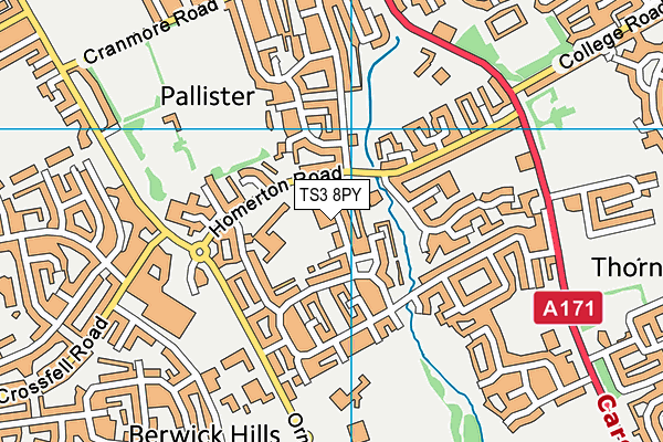 TS3 8PY map - OS VectorMap District (Ordnance Survey)