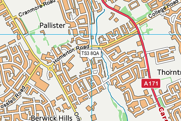 TS3 8QA map - OS VectorMap District (Ordnance Survey)