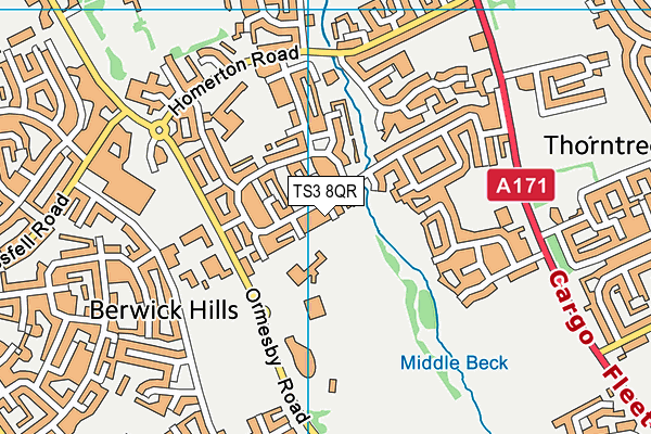 TS3 8QR map - OS VectorMap District (Ordnance Survey)