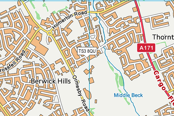 TS3 8QU map - OS VectorMap District (Ordnance Survey)