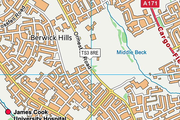 TS3 8RE map - OS VectorMap District (Ordnance Survey)