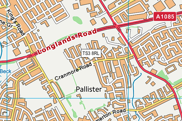 TS3 8RL map - OS VectorMap District (Ordnance Survey)