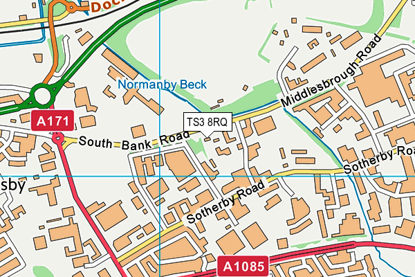 TS3 8RQ map - OS VectorMap District (Ordnance Survey)