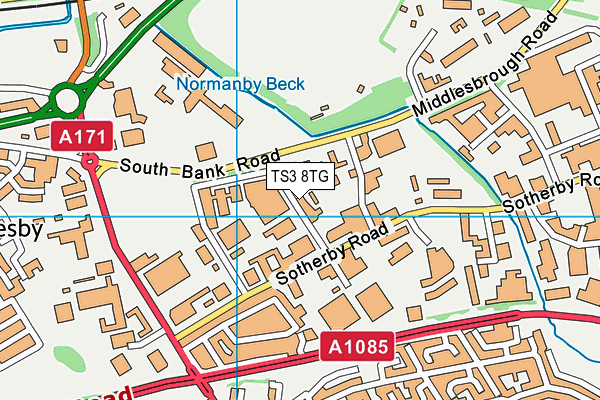 TS3 8TG map - OS VectorMap District (Ordnance Survey)