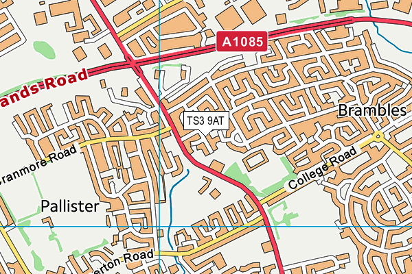 TS3 9AT map - OS VectorMap District (Ordnance Survey)