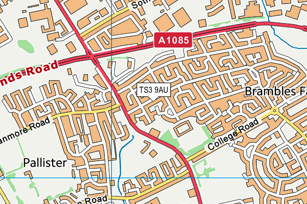 TS3 9AU map - OS VectorMap District (Ordnance Survey)