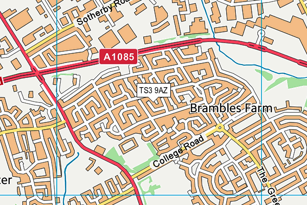 TS3 9AZ map - OS VectorMap District (Ordnance Survey)