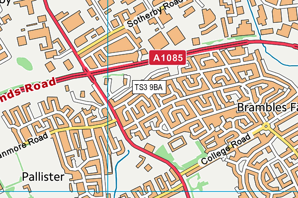 TS3 9BA map - OS VectorMap District (Ordnance Survey)