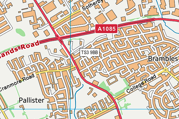 TS3 9BB map - OS VectorMap District (Ordnance Survey)