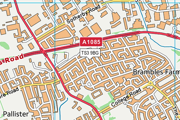 TS3 9BG map - OS VectorMap District (Ordnance Survey)