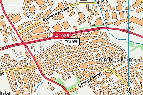 TS3 9BH map - OS VectorMap District (Ordnance Survey)