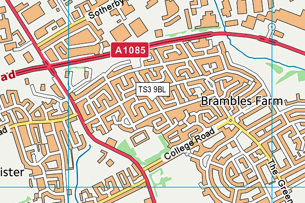 TS3 9BL map - OS VectorMap District (Ordnance Survey)