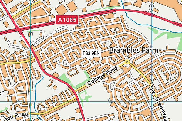 TS3 9BN map - OS VectorMap District (Ordnance Survey)