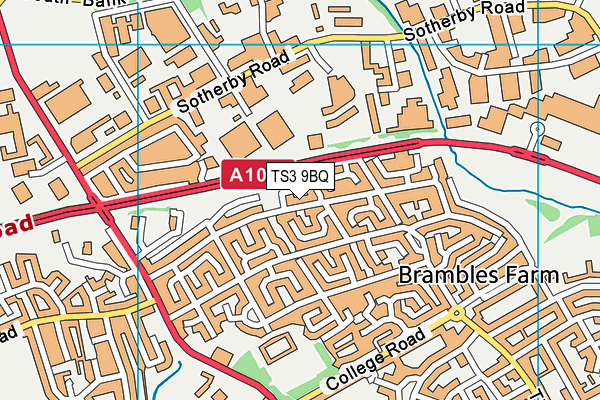 TS3 9BQ map - OS VectorMap District (Ordnance Survey)